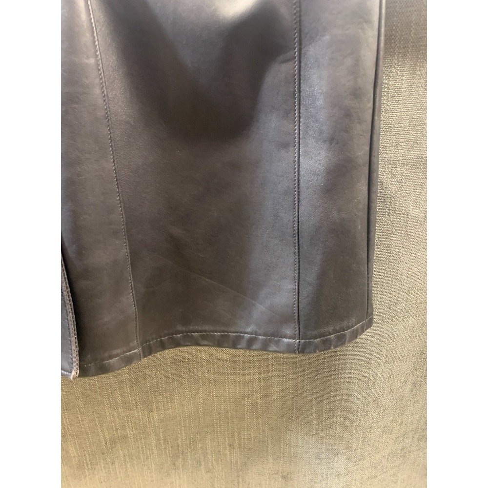 Vintage Reed Sportswear Trench Coat Womens Black Leather Flap Detail Made in USA - Picture 7 of 16